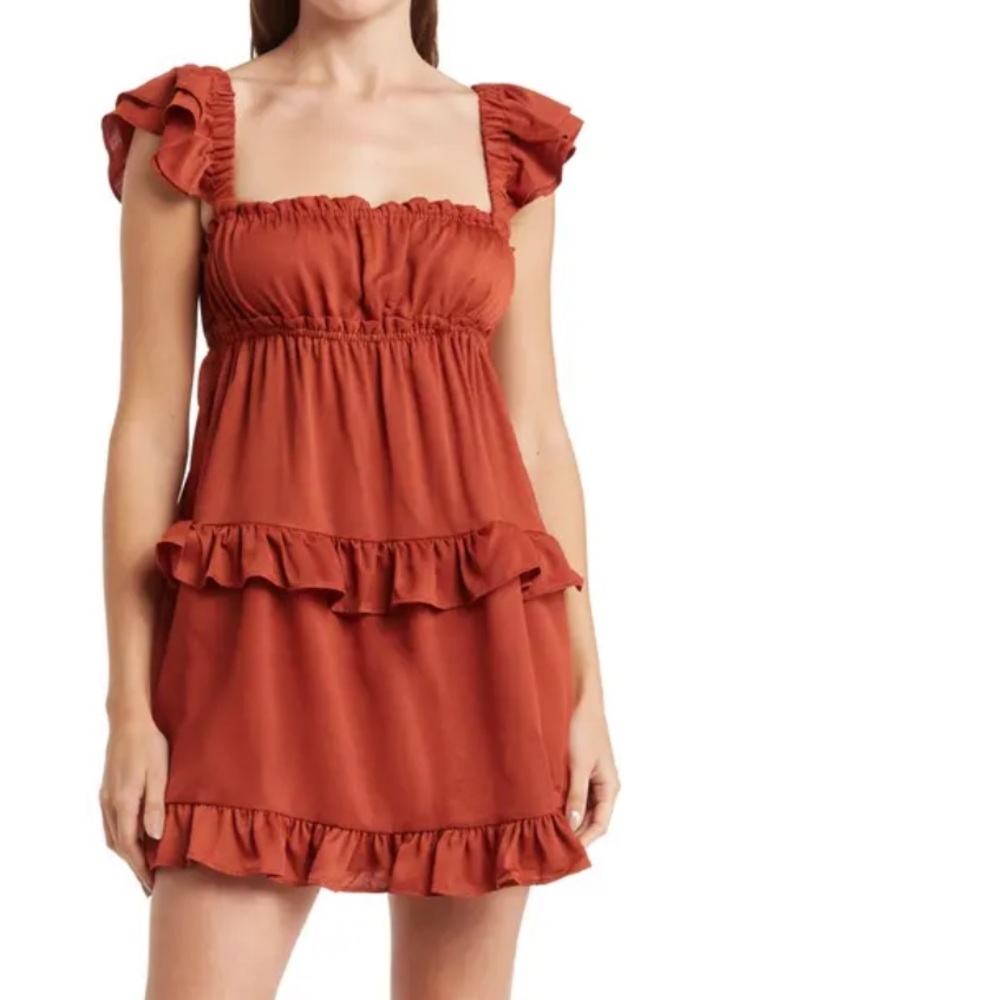 We Wore What Flirty Ruffle Mini Dress